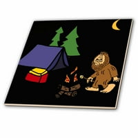 Slatka smiješna jedinstvena Bigfoot Camping Cartoon Keramička pločica CT-288227-1