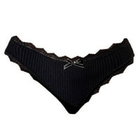 Dame gaćice Elegantno thong crna čipka s niskim strukom Prozračne ugodne gaćice za žene
