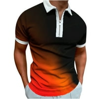 Košulje za muškarce Lood Fit Modni gradijentni zatvarač sa zatvaračem s kratkim rukavima Sportske majice