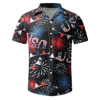 Cleance 4. srpnja Muški majica Havajska majica Dan neovisnosti Zabava Šareni kratki rukav Dugme Up košulje