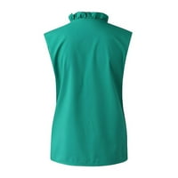 Xiuh majice za žene Ženski ljetni rufffles V-izrez bez rukava od punog ispisa Ležerne haljine TOP-ove