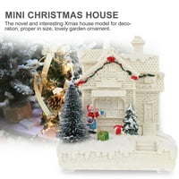 Božićna kuća Decor Mini LED seoski ukrasi Party Xmas TABLETOP SIRODNA KUĆA Svjetlosni mikro pejzaž drveni
