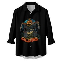 Halloween majice za muškarce Halloween majice Halloween Print Rever Muška majica dugih rukava Muški