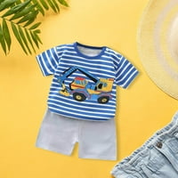 Toddler Baby Boys Stripes crtani uzorak automobila Tors + kratke hlače Outfits dječja odjeća
