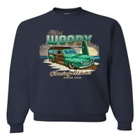 Divlji Bobby, Vintage Ford Woody jurnjavši valovi automobili i kamioni Unise Crewneck Grafički duks,