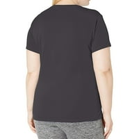 Leylayray ženske vrhove ženska modna casual bluza plus veličina čvrsta majica V-izrez kratki rukav crni