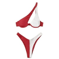 Francuska Dimple Ženska kupaći kostim Ženska ljetna modna seksi kontrast boja Jednoročni struk Split