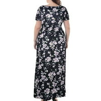 Levmjia Ženska ljetna haljina plus veličine Clearence Plus Veličina Žene Ležerne prilike O-izrez Ljeto