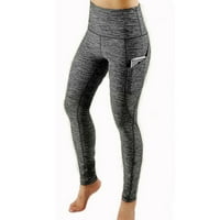 Ženska hip-dizanje visokog struka uska fitness bešavne joge hlače koje rade sportove fitness hlače sivi