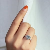 CPTFADH Prstenovi za žene Bright Love Zircon Ring Okrugli bijeli kameni nakit Modni nakit angažirani