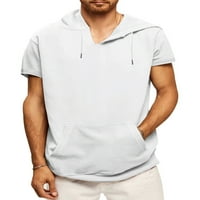 SANVIGLOR MENS T majice Kratki rukav T-majica Džep Ljetni vrhovi casual bluza Rad Basic Tee White 2xl