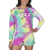 Ženski koncepti Sport Utah Jazz Velodrome Tie-Dye set dugih rukava i kratkih hlača