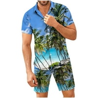 Inleife dvije odjeve za muškarce, muške havajske odjeće za plažu za ljeto boho majica s kratkim kratkim