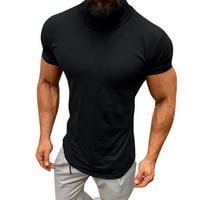 Muška modna moda mock tortleneck majice s kratkim rukavima Pulover majica Osnovna dizajnirana nacrt