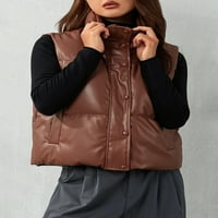 Ženski džepni prsluk kratka jakna zimska bez rukava bez rukava ruganje na vrtiću