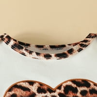 Allshope djevojke za bebe Ljeto odjeće Leopard Print Retko rukav rukav i elastični šorc trake za glavu