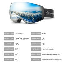 Skijaške naočale Todpd na otvorenom Dvoslojni naočale za snježne ploče protiv magle UV zaštite, protuklizne