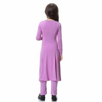 Djevojke s dugim rukavima slatka casual maxi cvjetna košulja crkvena školska haljina muslimanske haljine