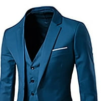 Clearance Mens Court Slim Fit Set odijelo Blazer Tuxedo Vest Hlače Regular Fit Solid haljina Poslovno