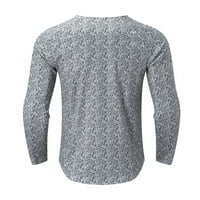 Advoicd majice za muškarce casual džemper vrhovi geometrijski tisak dugih rukava majica košulja okrugla