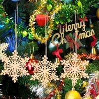 Božićni drveni DIY pahuljice privjeske ukrasne ukrase