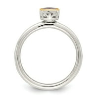 Sterling srebro sa 14K Accent Amethist Veličina prstena mjeri širok poklopce nakita za žene