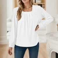 Entyinea Plus Veličina Žene Ležerne prilike Ležerne prilike dugih rukava T-majica s prugama White XL
