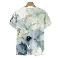 Košulje za žene labave fit majice Pogodne cvijeće tiskarske košulje okrugli vrat kratkih rukava TUNIC
