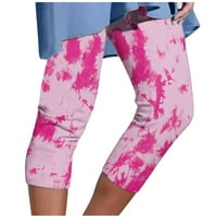 Hlače visokog struka Voncosa za žene na raspolaganju - cvjetne tiskane gamaše lagane trbuške hlače