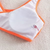 Lovskoo Womens Cohmuits Dva ljeta V izrez Striped Print Siamese kupaće kostime odjeću Bikini Narančasta