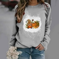 Hoodies za žene Pulover predimenzionirani ženski vrhovi zahvalnosti okrugle džemper sa okruglim vratom