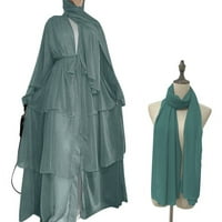 Baywell Women Musliman Cardigan Abaya Maxi Haljina Otvoreni prednji šifon Dubai Style Cardi Robe Muslimanske