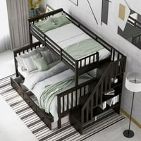 Twin-prevozni krevet na kat, krevet na kat s kakvi za namot sa ladicom i ostavom, višenamjenski krevet