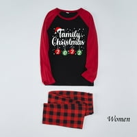 Luiyenes Ženska mama božićne pidžame Provjerite patchwork broj pismo Štampana loungewear Pijamas postavio