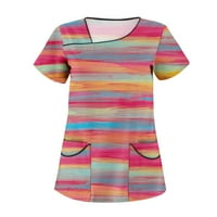 Ženske vrhove kratkih rukava od pune bluza na radnoj odjeći Ladies Ljetni V-izrez Modni multicolor XL