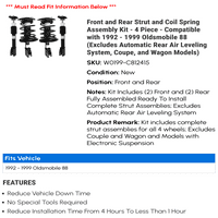 Prednji i stražnji nosač i zavojni proljetni montažni komplet - - kompatibilan sa - Oldsmobile 1998