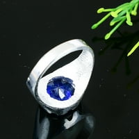 London Blue Topaz dragulje ručno rađene srebrne nakit zvona veličine 10.5