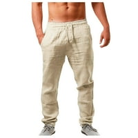 Hlače za muškarce čišćenje muške hlače od pune boje crteže prozračne pamučne pantalone pantalone pantalone