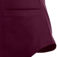Ljetni vrhovi za žene Ženske kratkih rukava V-izrez V-izrez Radna uniforma Bluza džepa u boji