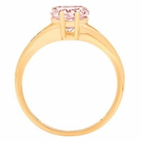 1.0ct Heart rez ružičasti simulirani dijamant 18k žuti zlatni godišnjički angažman prsten veličine 4