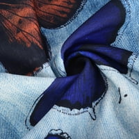 Traperice za žene visokog struka leptir leptir patchwork traper hlače dame dame zakrpe za patch jeans