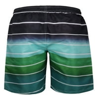 Sanviglor muške kratke hlače elastične struk ljetne hlače prugasta dna slobodno odjeće za plasku mini odmor Mini pantalone zelene 4xl