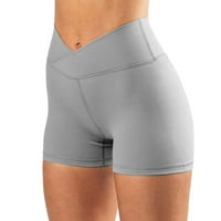 Tking Fashion Woth High Squik Solid Color Workout Yoga kratke hlače Nevidljivi džep Sportske kratke