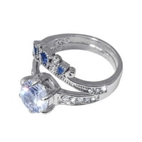 Heiheiup angažirao nakit bijeli za žene okrugli kameni svijetli prsten Zircon modni nakit prstenovi
