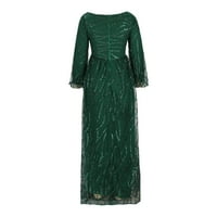 haljine apsujske haljine za žene casual solid color dugih rukava seksi V-izrez duge haljine zelene veličine
