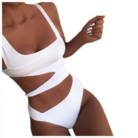 Tking modni ženski jedno kupaće kostim krova podstavljeno push up kupaći odijela bijela m