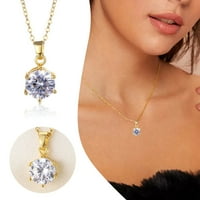 Frehsky ogrlice za žene od nehrđajućeg čelika pozlaćeni clic si prengseb single dijamantni zircon ogrlica