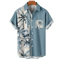 Košulje za muškarce i dječake Havajska plaža Coconut Print casual majica s kratkim rukavima niz havajska majica Havajska majica na plaži za odrasle djecu