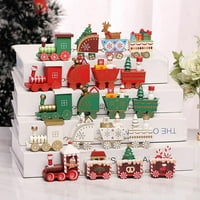 Goodhd Ornament Drveni vlak igračka za božićnu dekoraciju stola