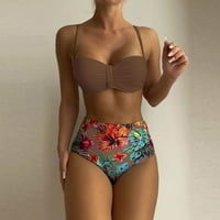 Giligiliso Womens Bikinis kupaći kostimi za uklanjanje modnih žena seksi bez leđa ispisanih ruffles